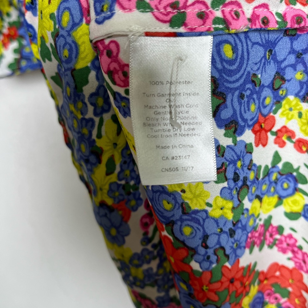 Talbots NEW Flutter Sleeve Boho Cottage Coastal Floral Shirt Woman size 1X - Picture 6 of 6